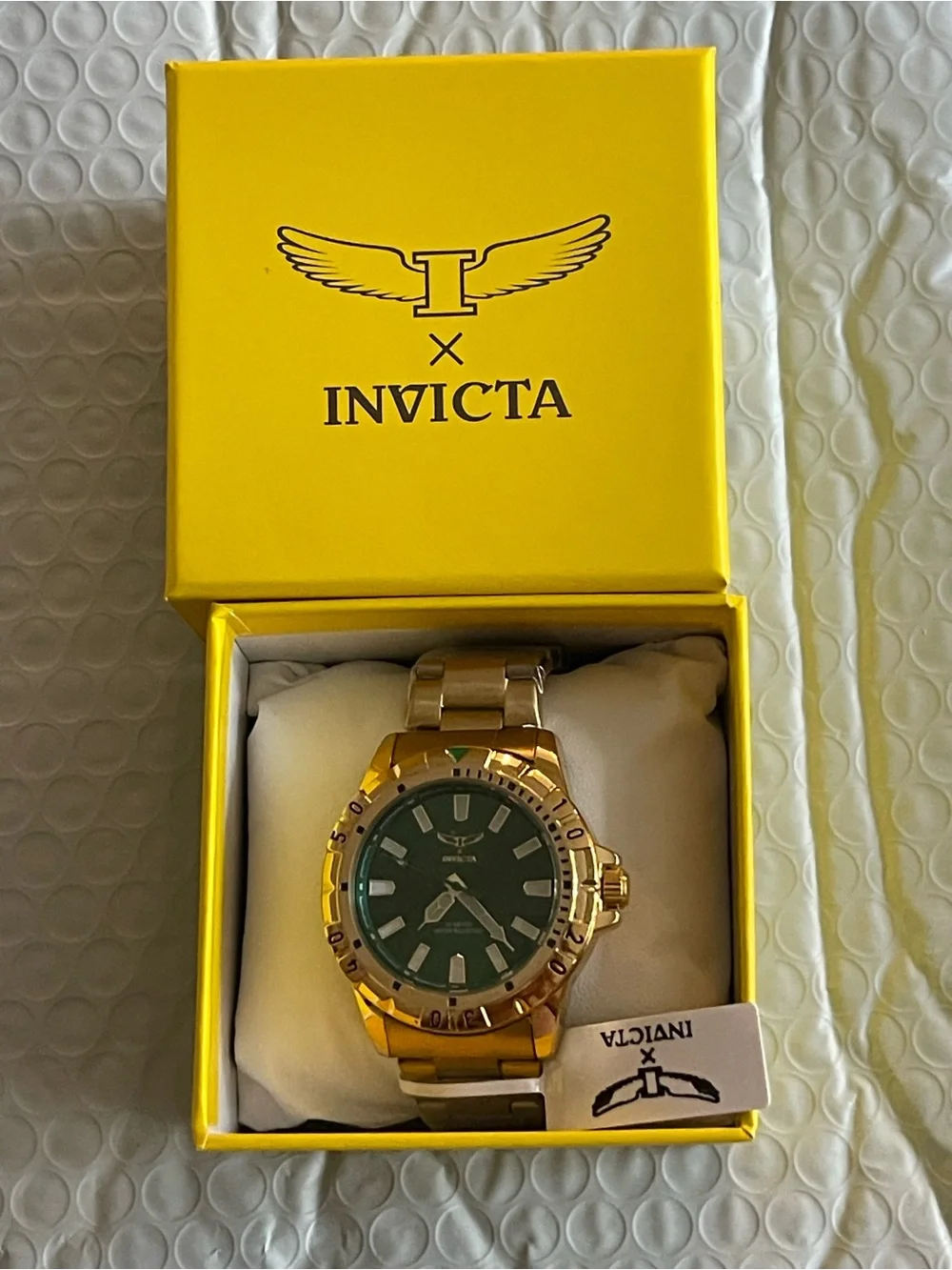 NEW Invicta Specialty I by Invicta Men's Watch - 42mm, Gold & green (69034)